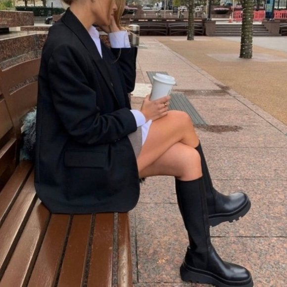 Zara Leather Lug Sole Boots - Blogger Favorite - Picture 6 of 9